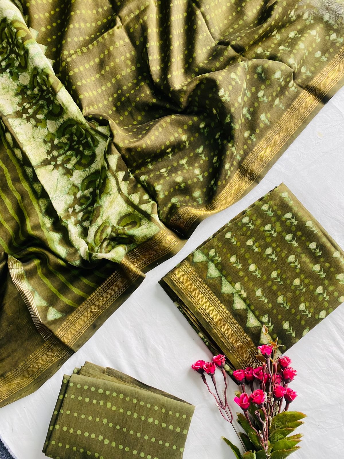 Maheshwari Hand Block Printed Suit