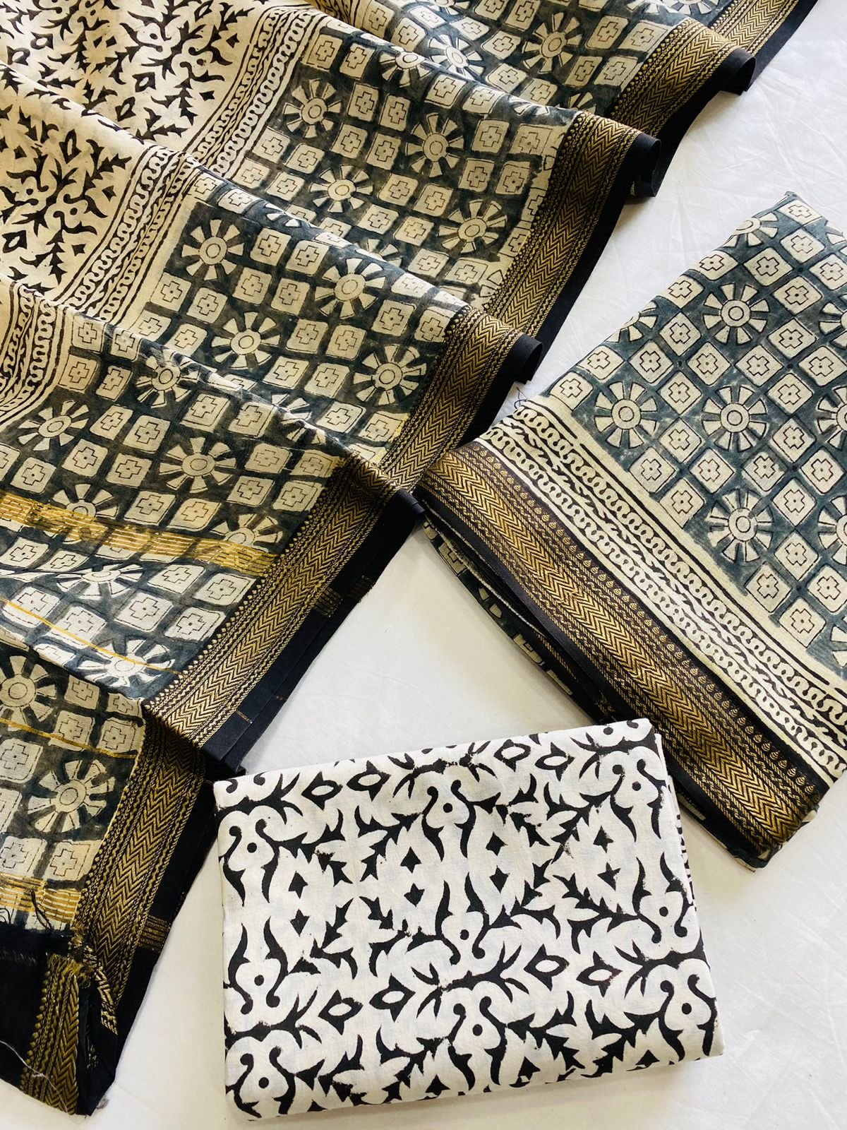 Maheshwari Hand Block Printed Suit