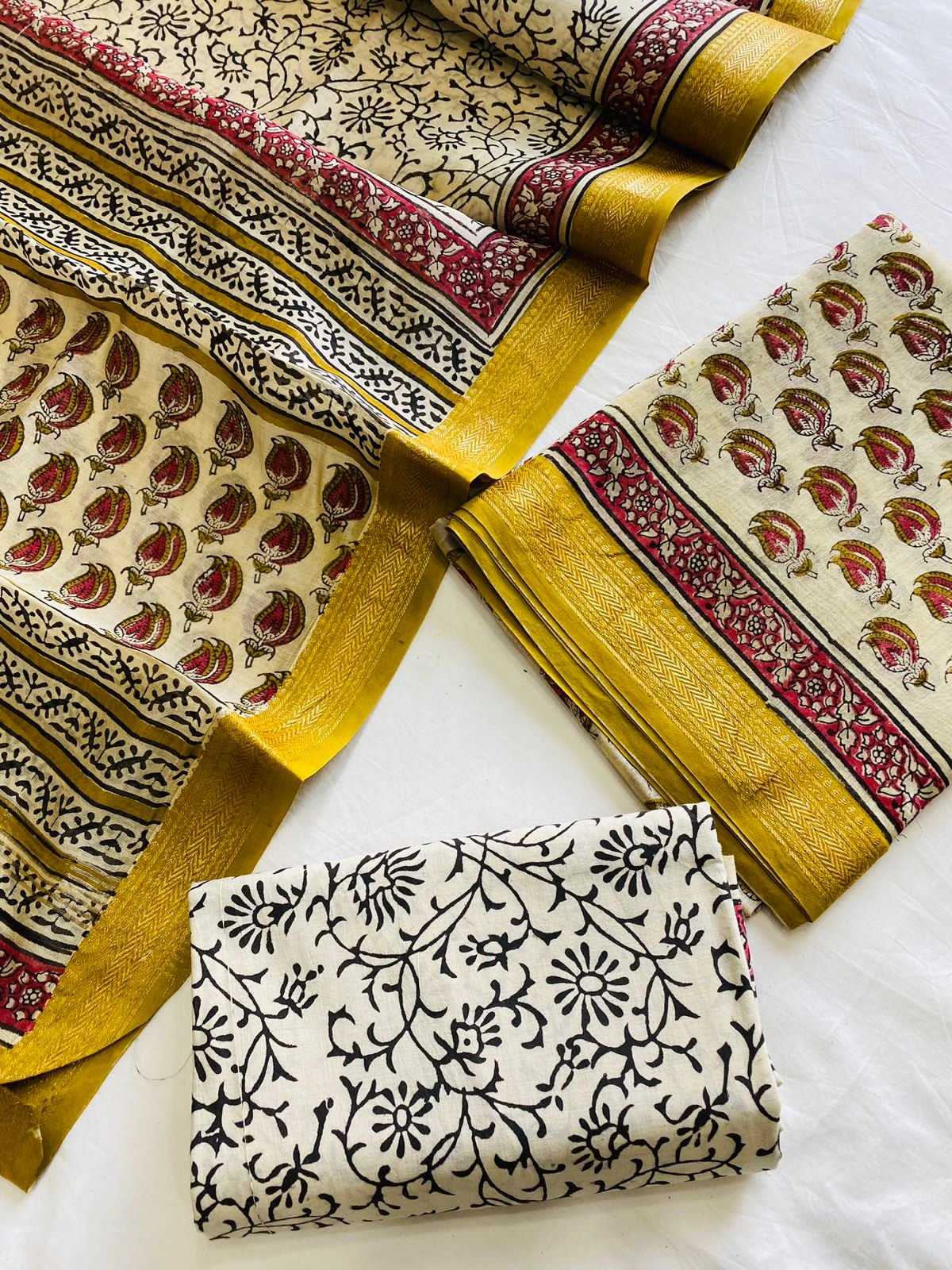 Maheshwari Hand Block Printed Suit