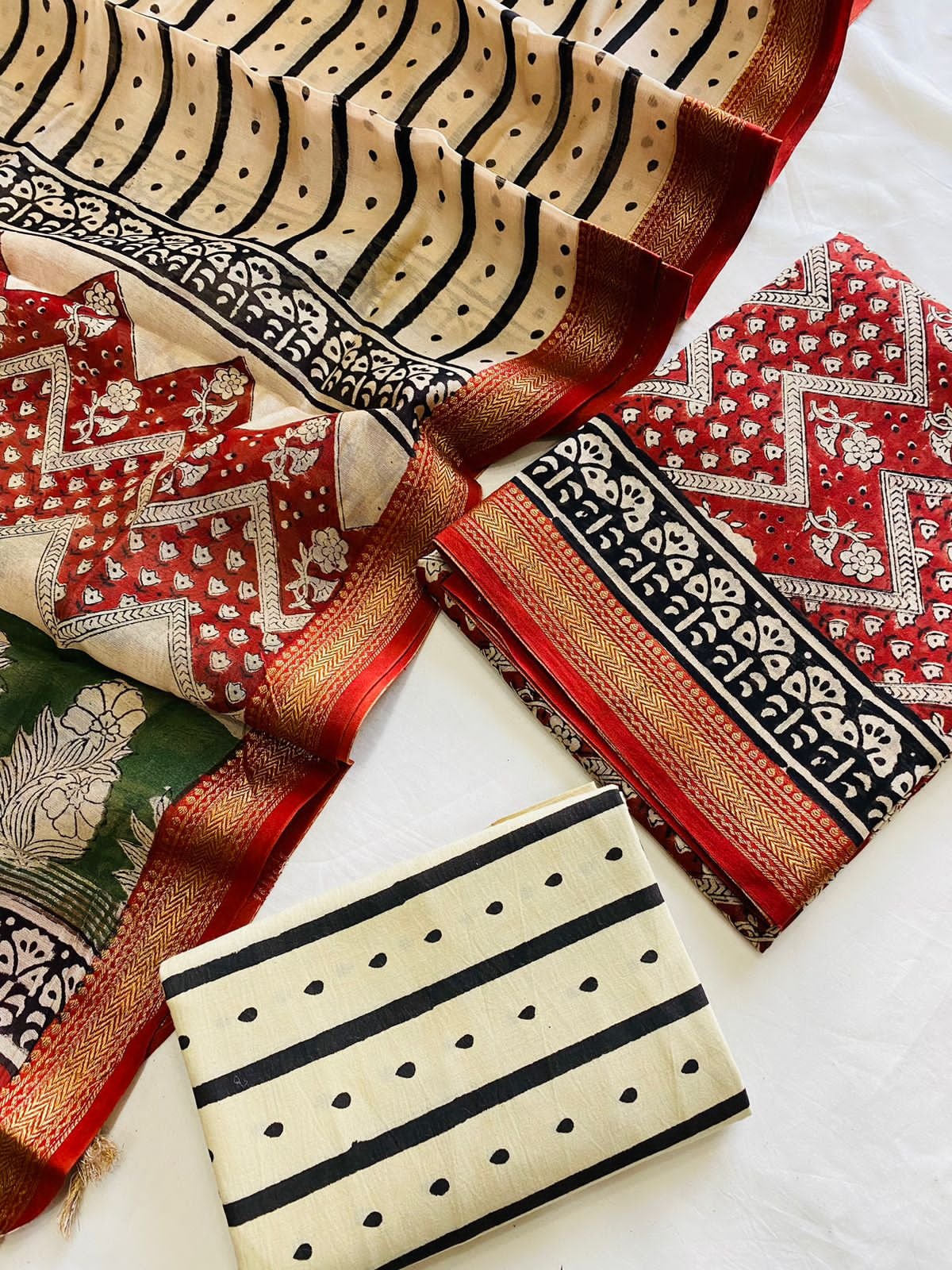 Maheshwari Hand Block Printed Suit