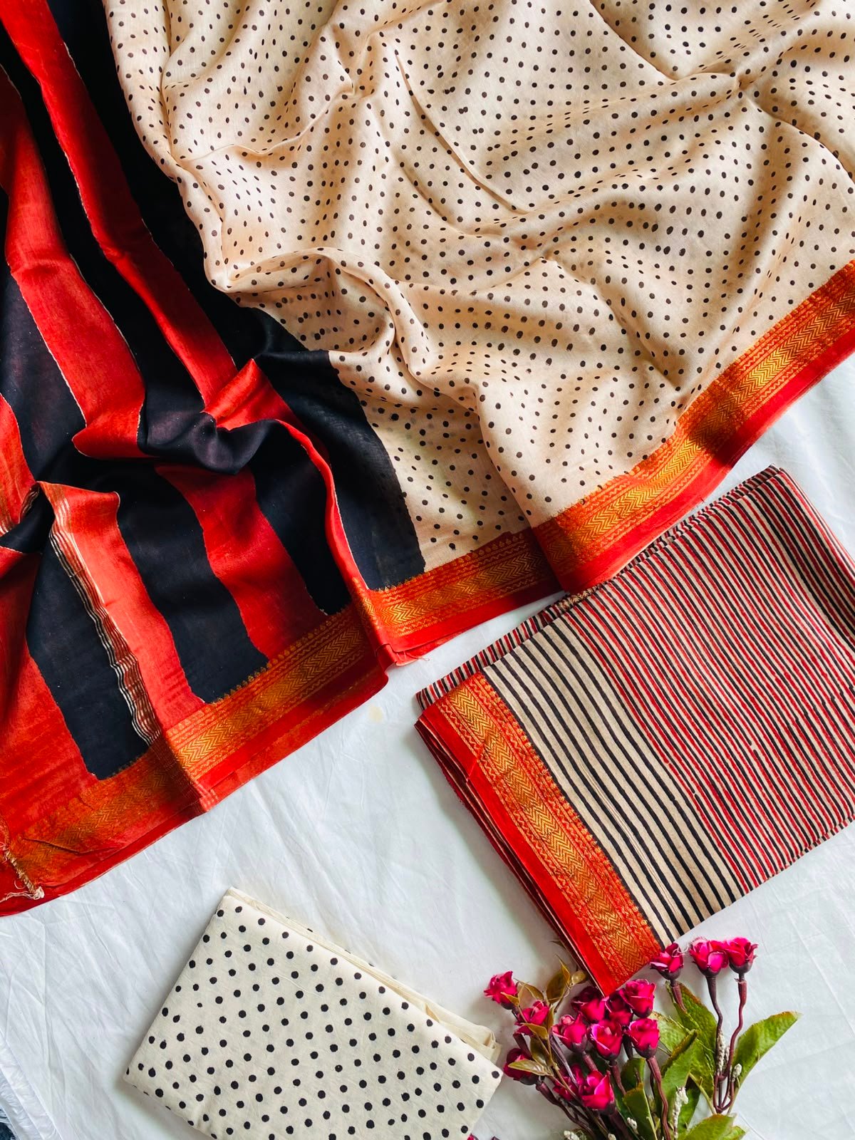 Maheshwari Hand Block Printed Suit