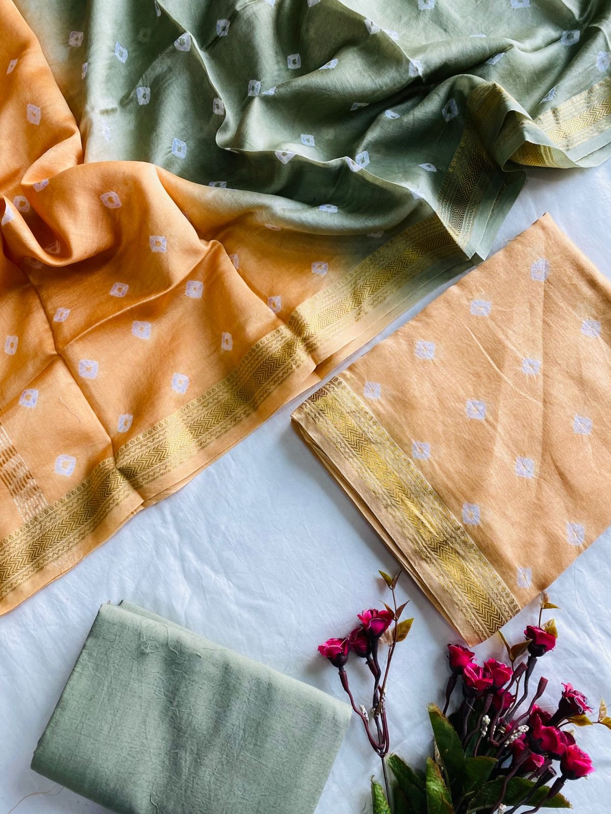 Maheshwari Hand Block Printed Suit
