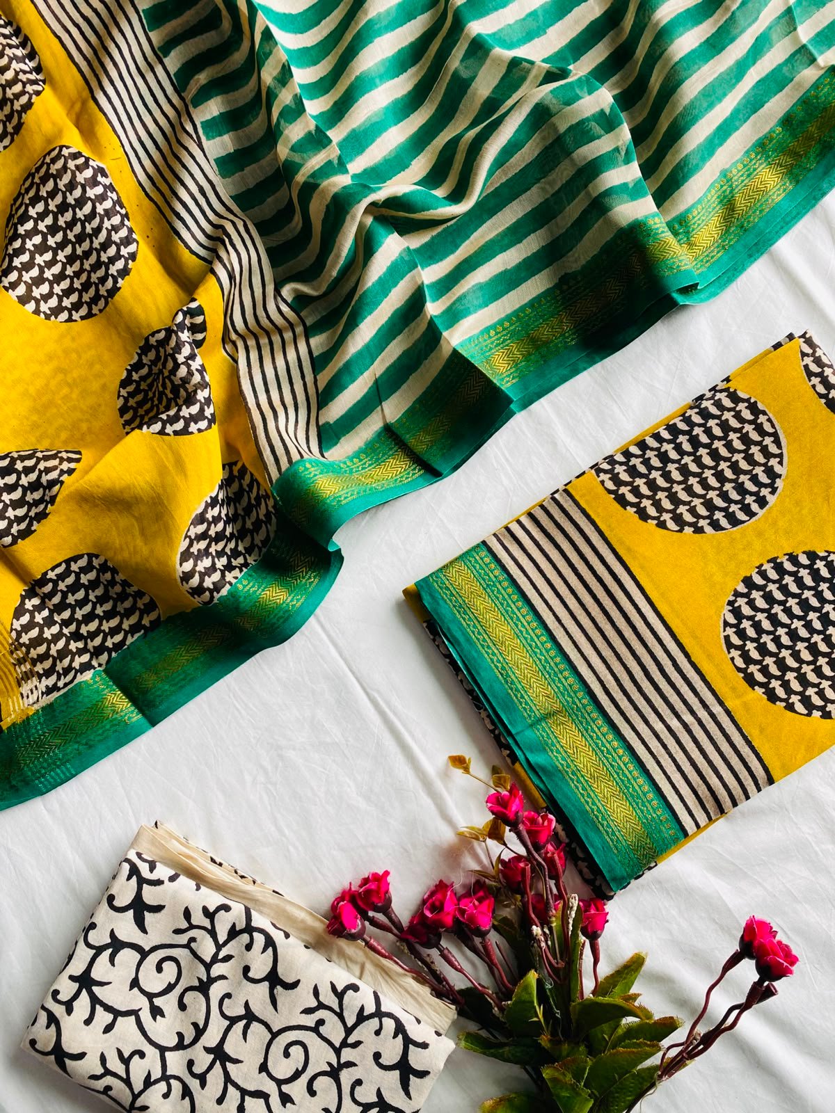 Maheshwari Hand Block Printed Suit