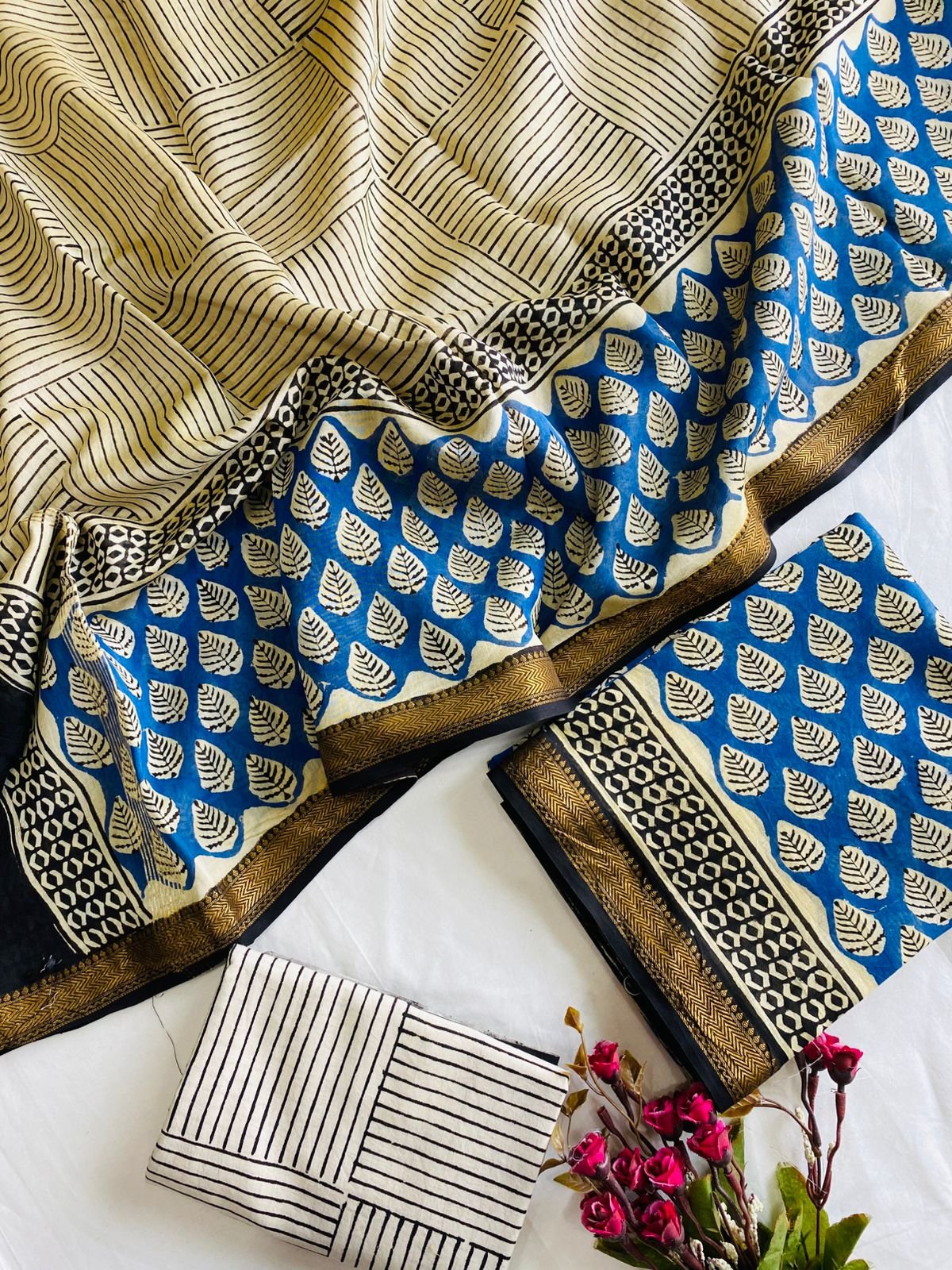 Maheshwari Hand Block Printed Suit