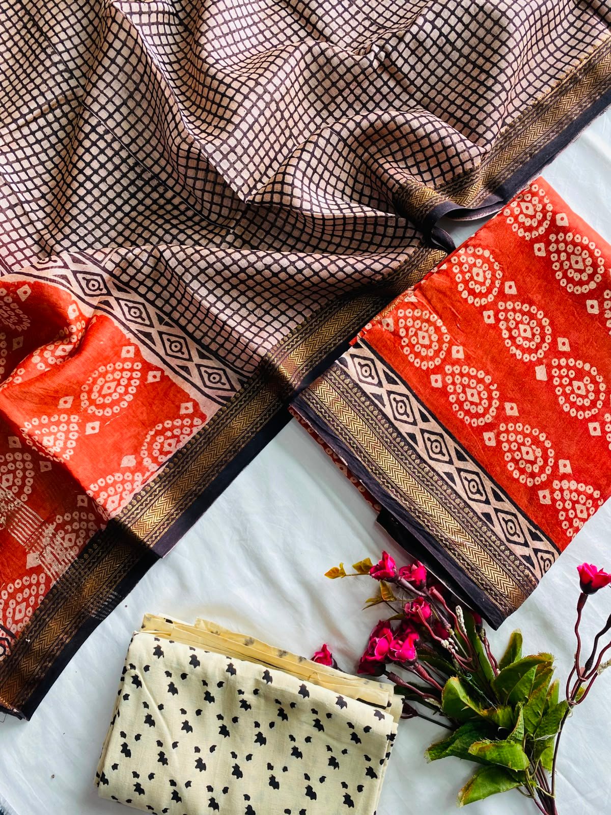 Maheshwari Hand Block Printed Suit