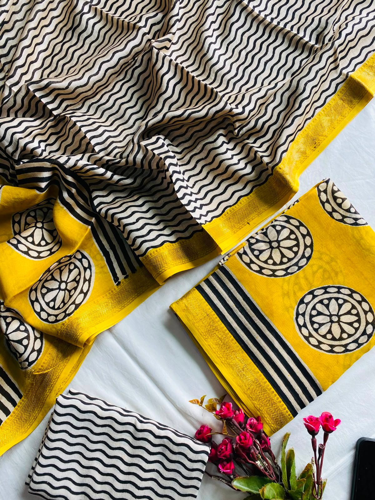 Maheshwari Hand Block Printed Suit