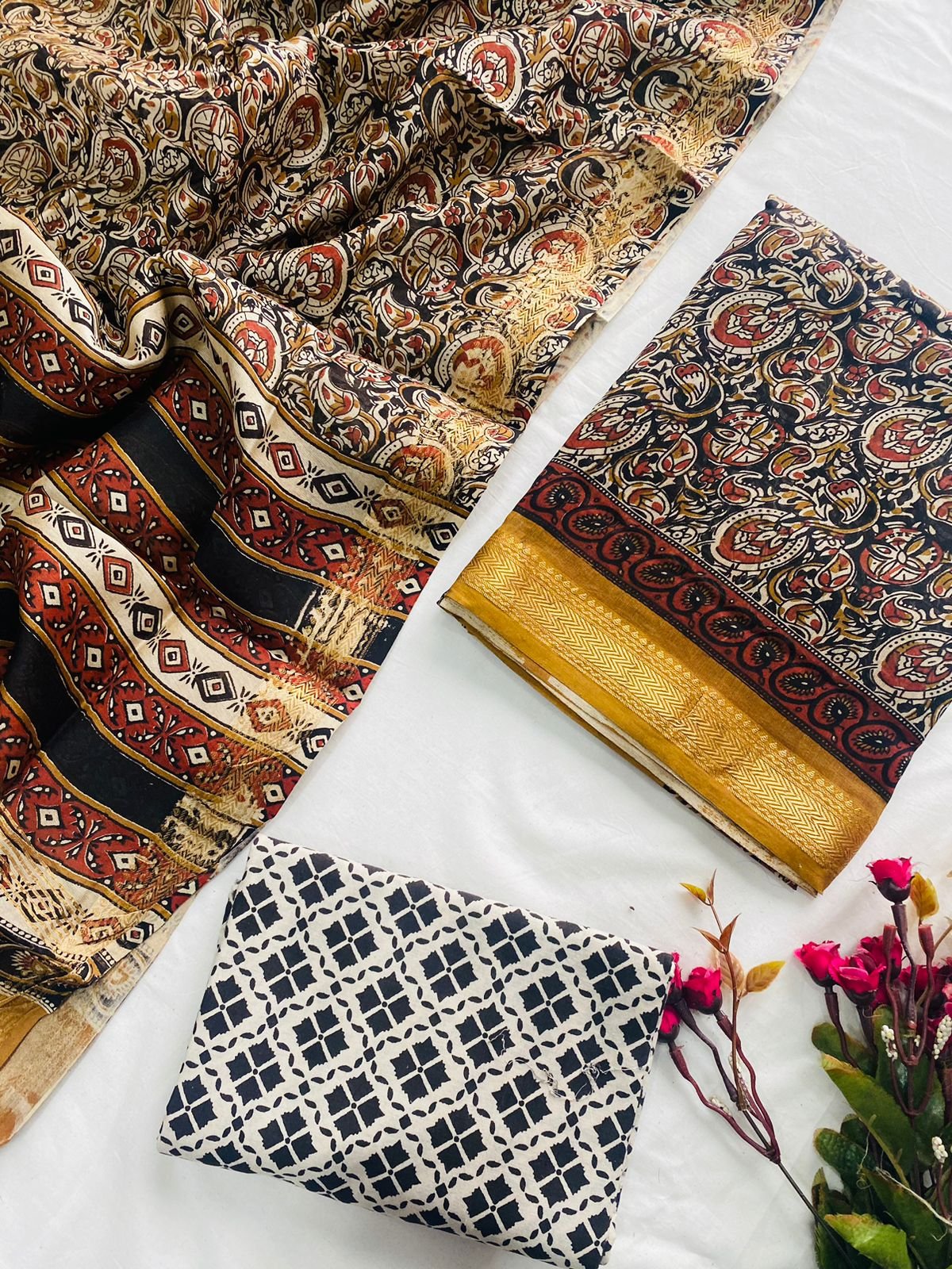 Maheshwari Hand Block Printed Suit