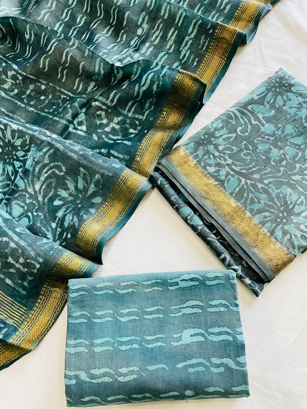 Maheshwari Hand Block Printed Suit