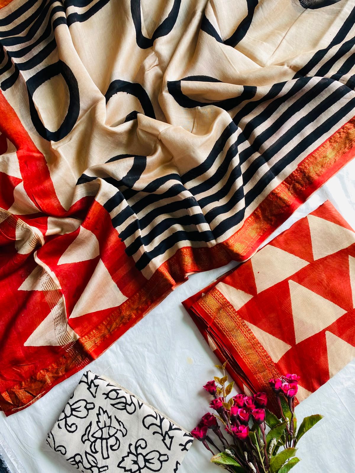 Maheshwari Hand Block Printed Suit