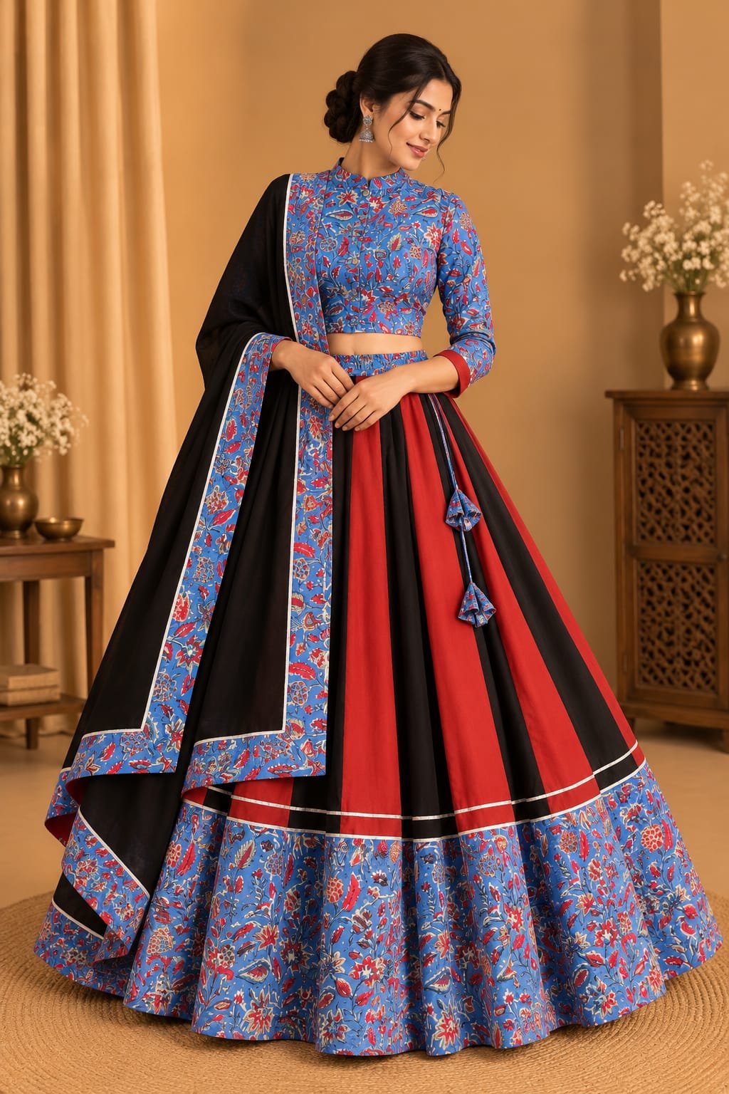 Cotton Printed Lehenga Choli Set