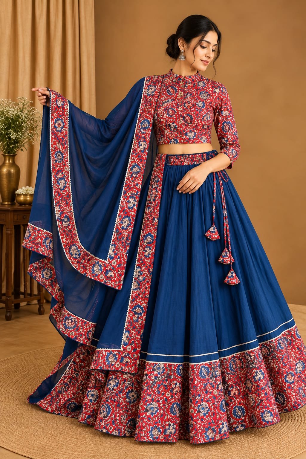Cotton Printed Lehenga Choli Set