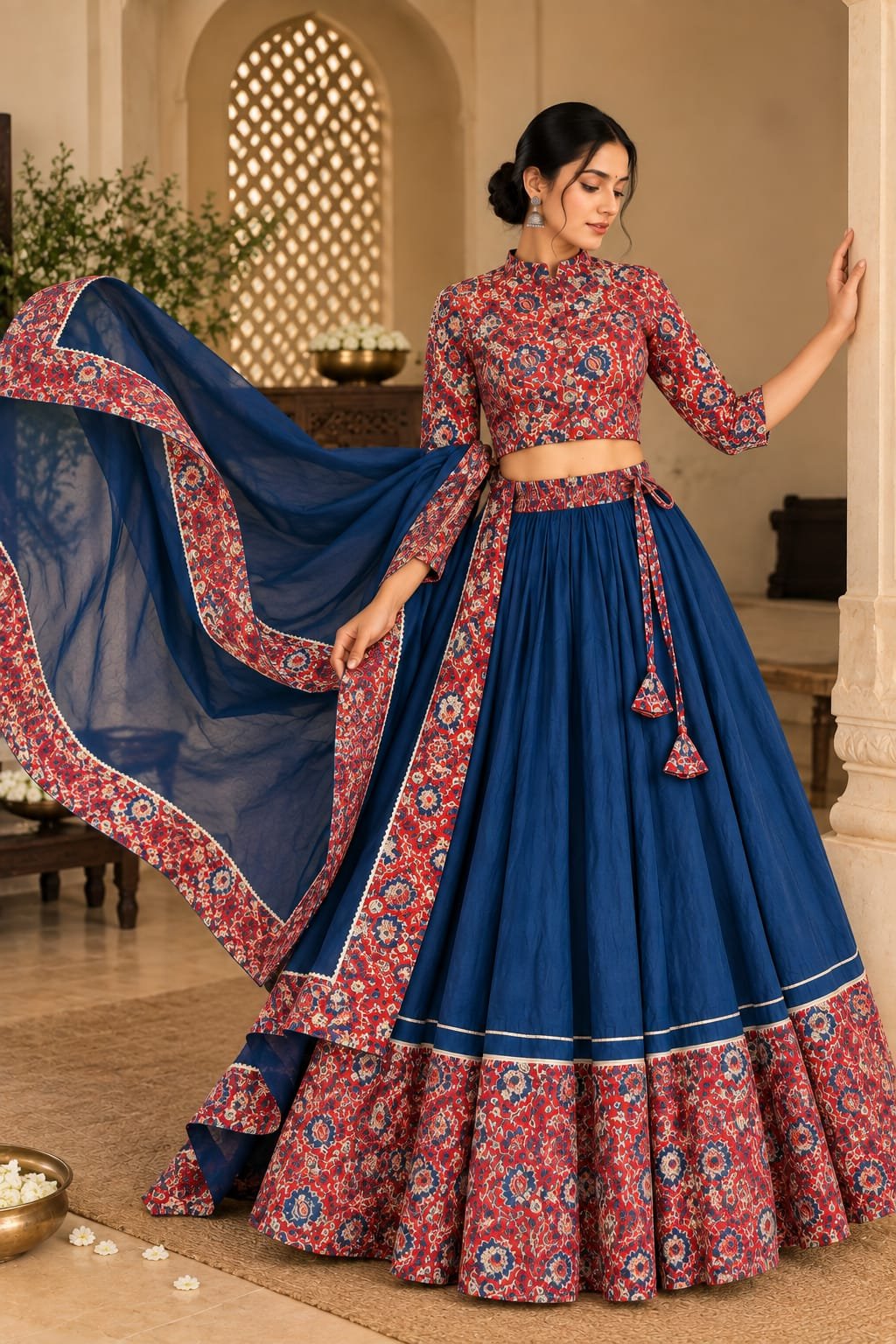 Cotton Printed Lehenga Choli Set