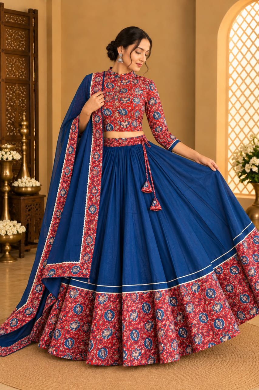 Cotton Printed Lehenga Choli Set