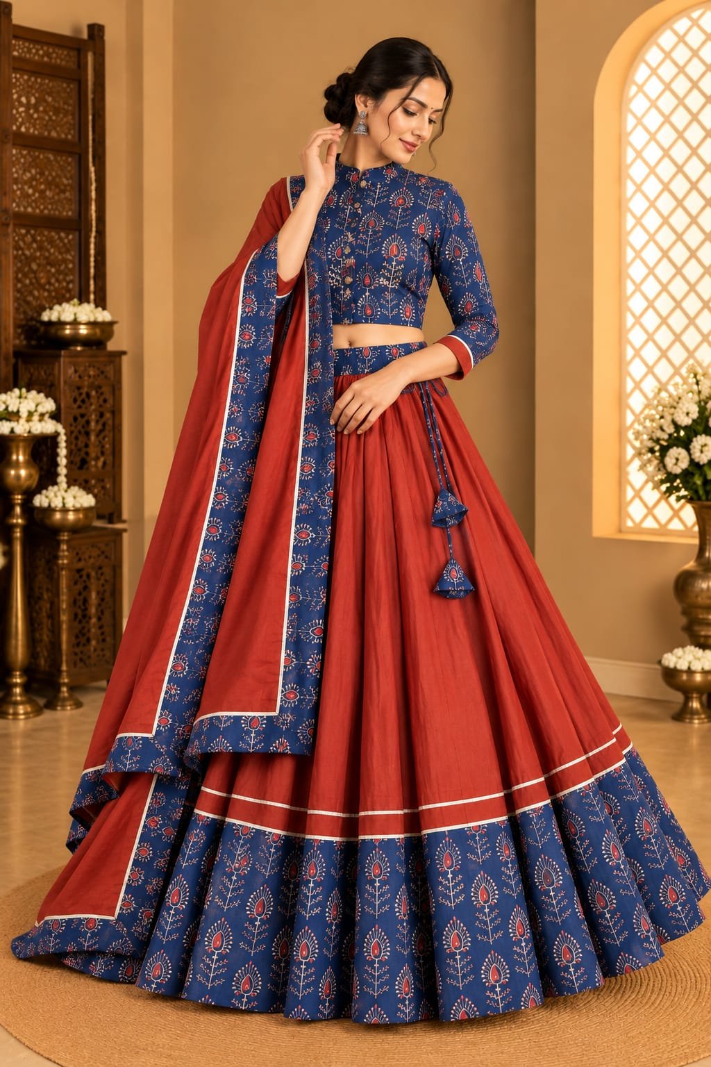 Cotton Printed Lehenga Choli Set