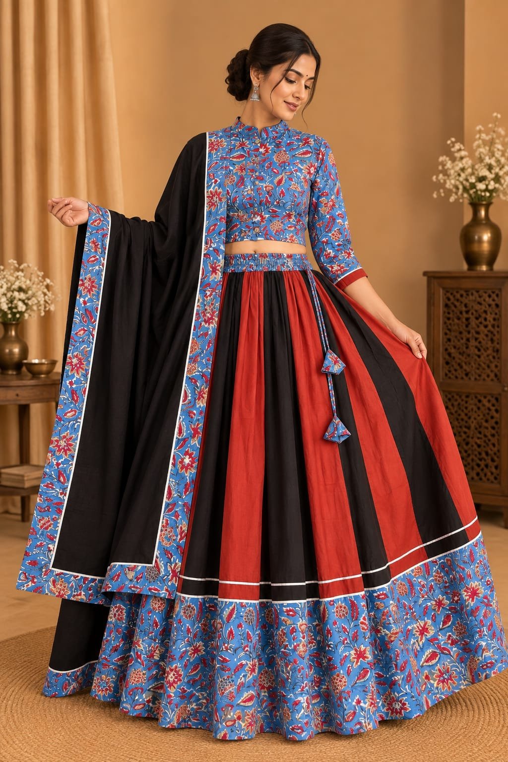 Cotton Printed Lehenga Choli Set