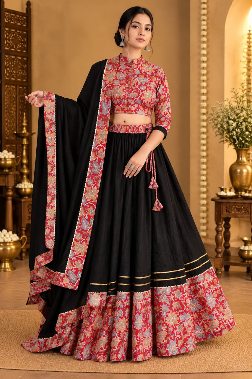 Cotton Printed Lehenga Choli Set