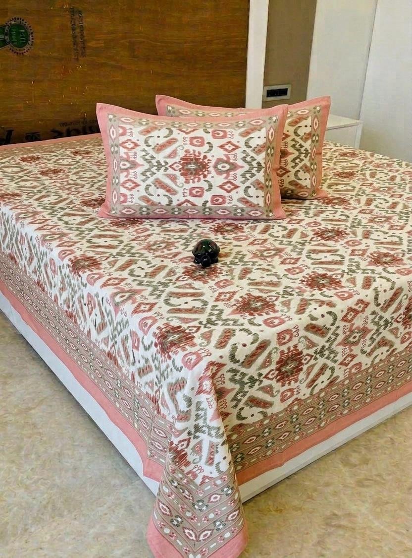 COTTON Printed Bedsheet with Pillow Cover