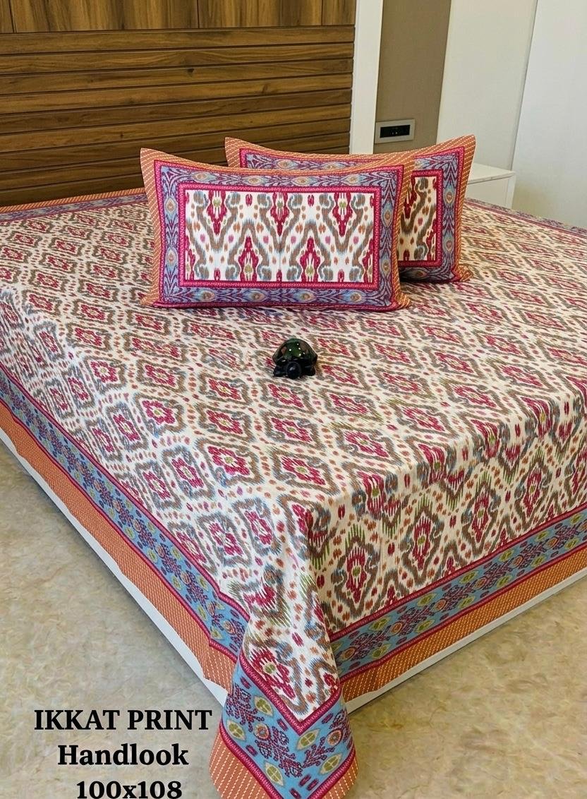COTTON Printed Bedsheet with Pillow Cover