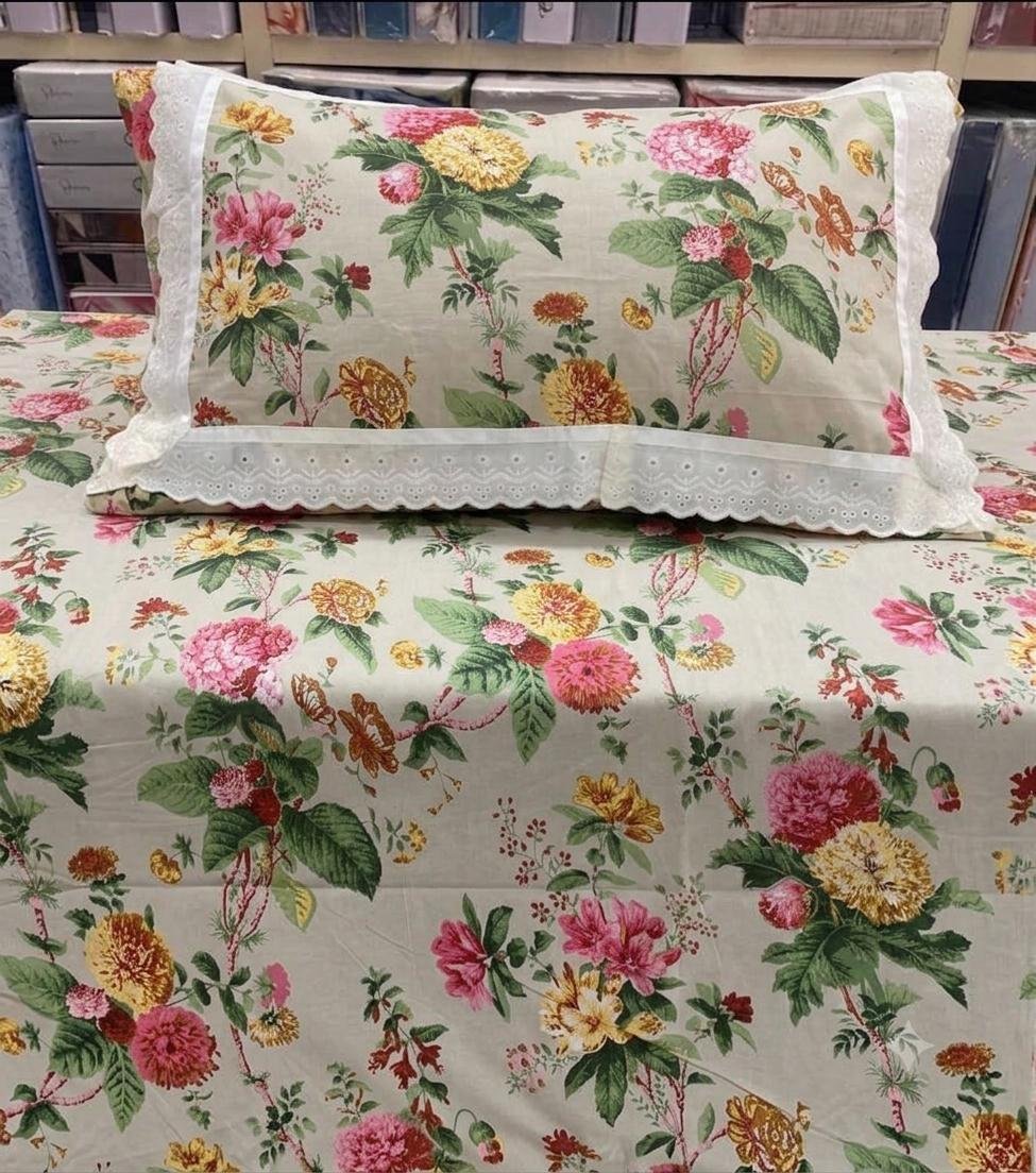 Cotton Printed King Size Bedsheet Set of 3