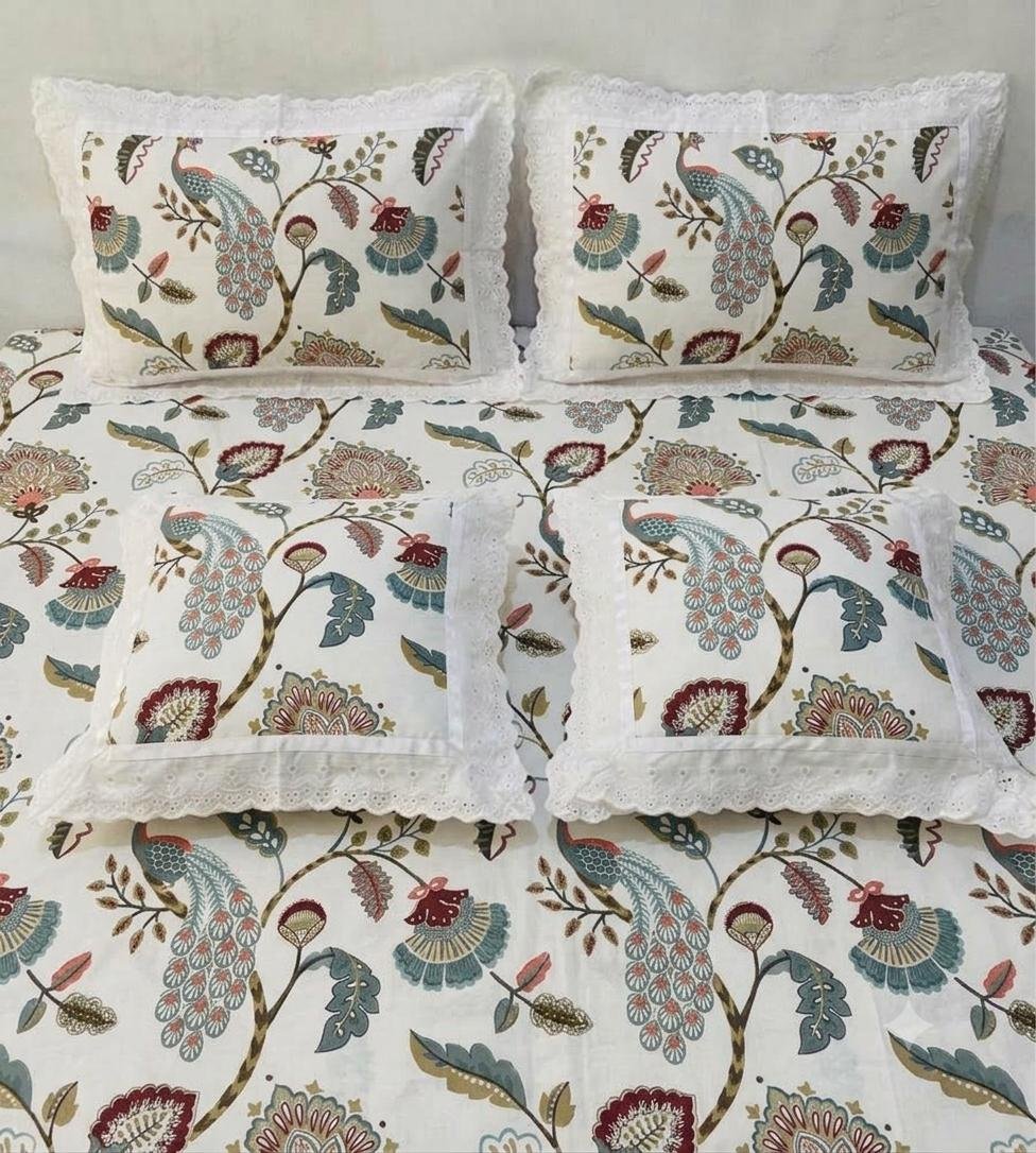 Cotton Printed King Size Bedsheet Set of 5