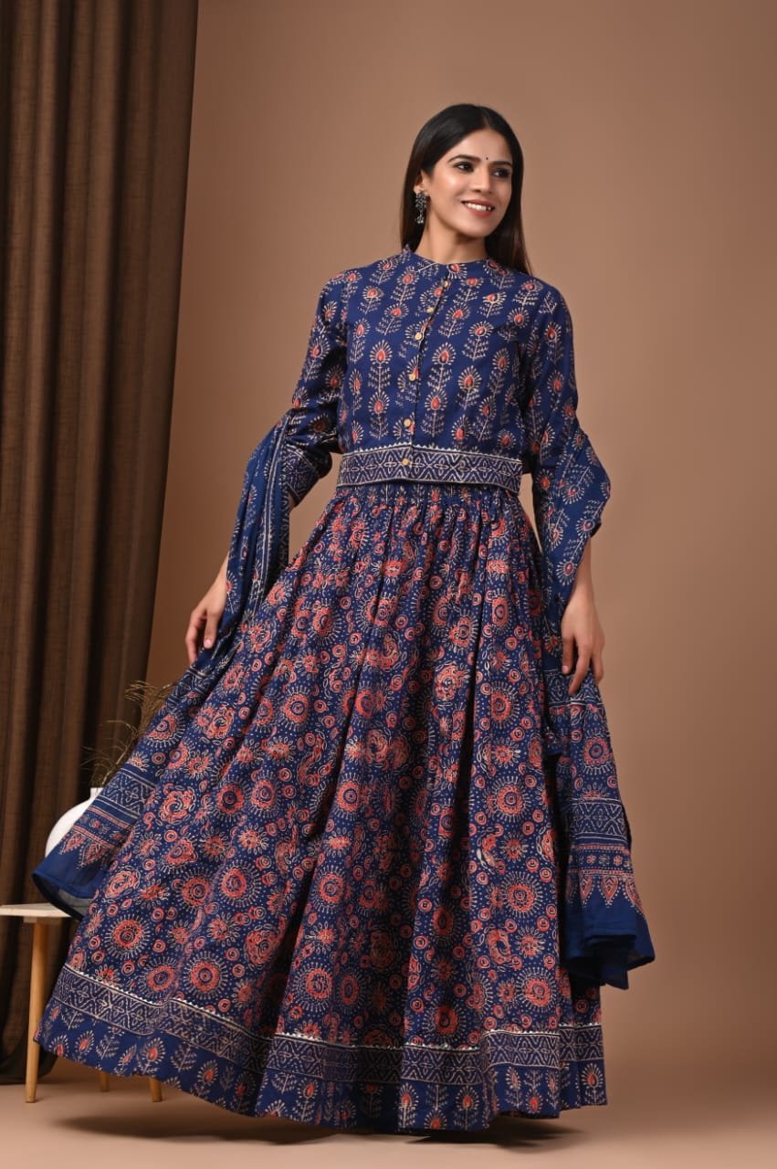 Cotton Printed Lehenga Choli Set