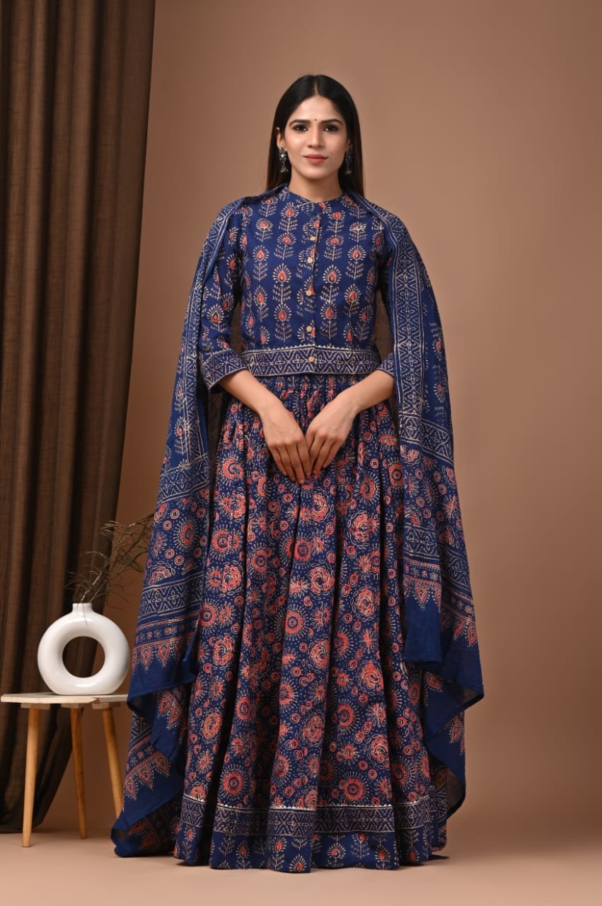 Cotton Printed Lehenga Choli Set