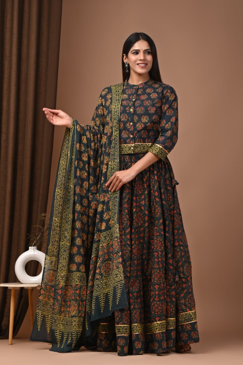 Cotton Printed Lehenga Choli Set