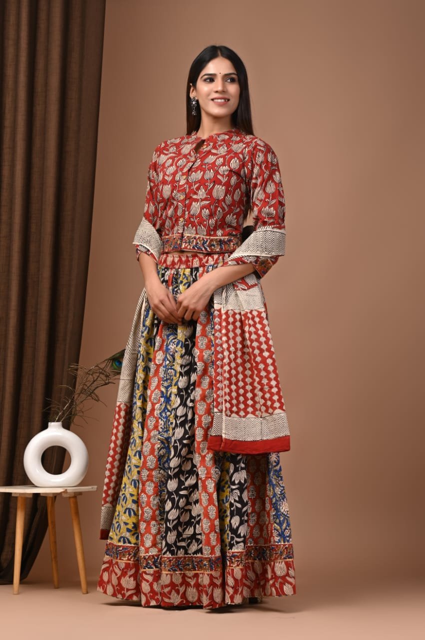 Cotton Printed Lehenga Choli Set