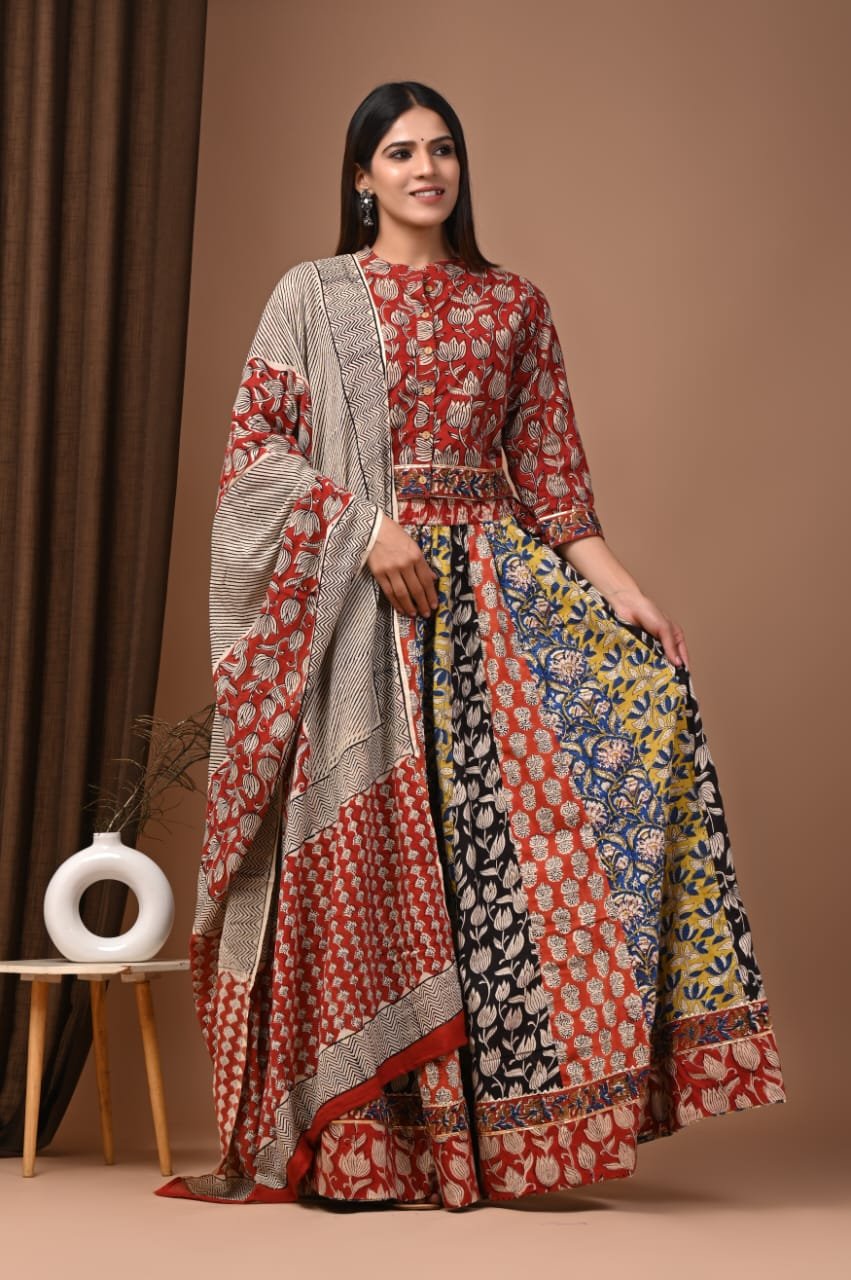 Cotton Printed Lehenga Choli Set