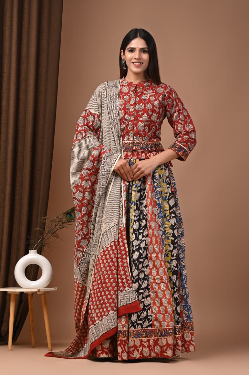 Cotton Printed Lehenga Choli Set