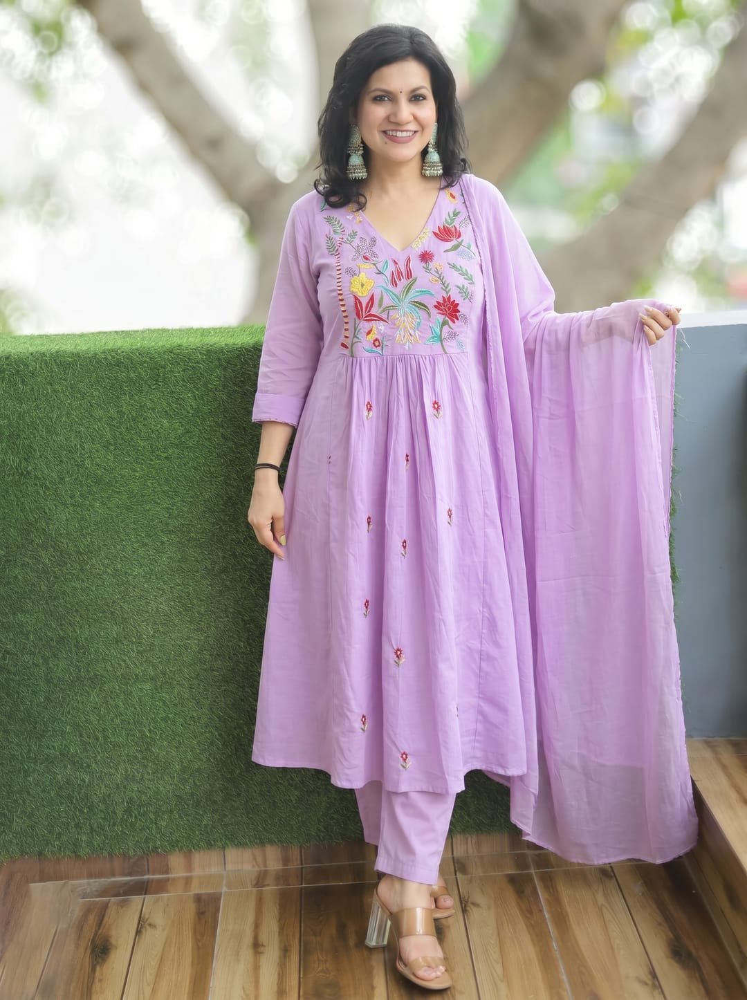 Cotton Embroidered Stitched Suit Set