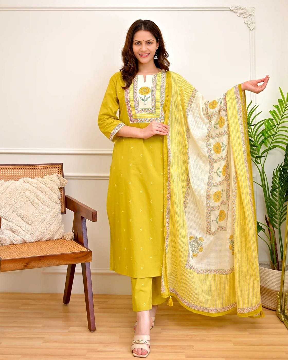 Cotton Embroidered Stitched Suit Set