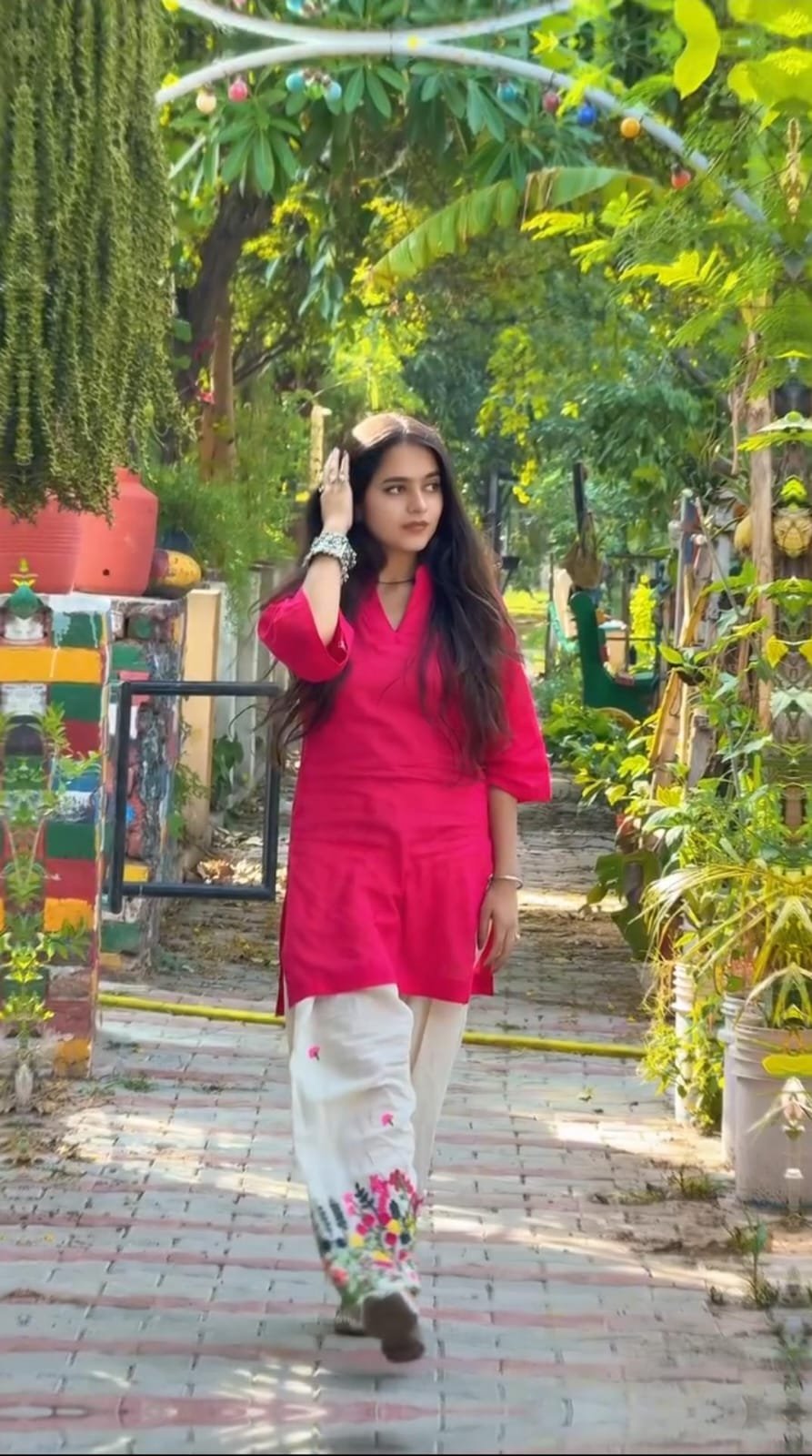 Cotton Embroidered Cord Set