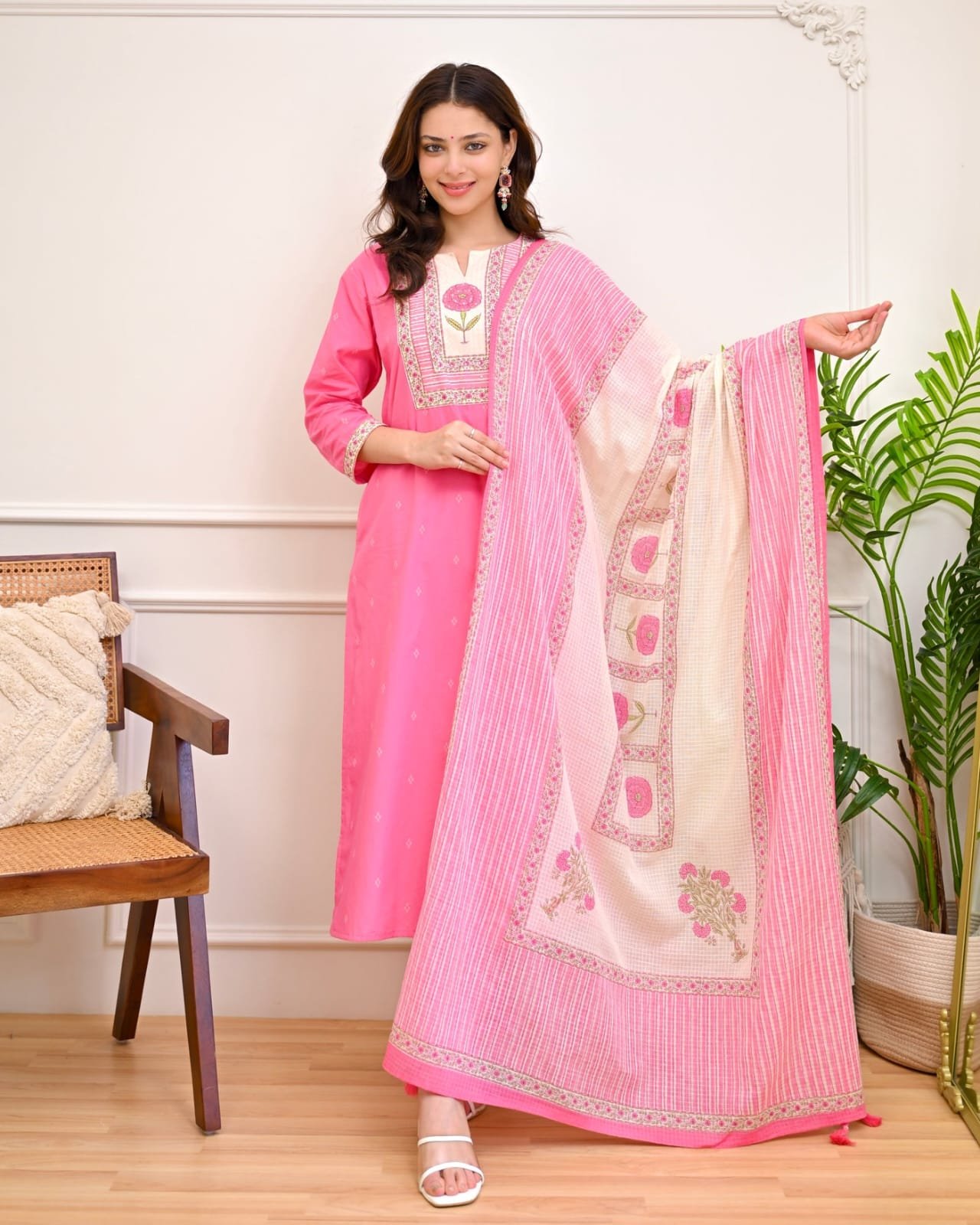 Cotton Embroidered Stitched Suit Set