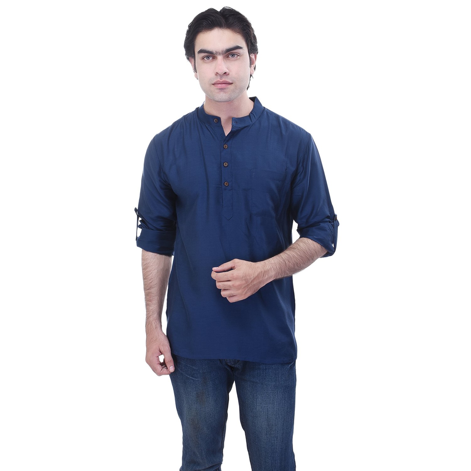 Men Soft Art Silk Short Kurta