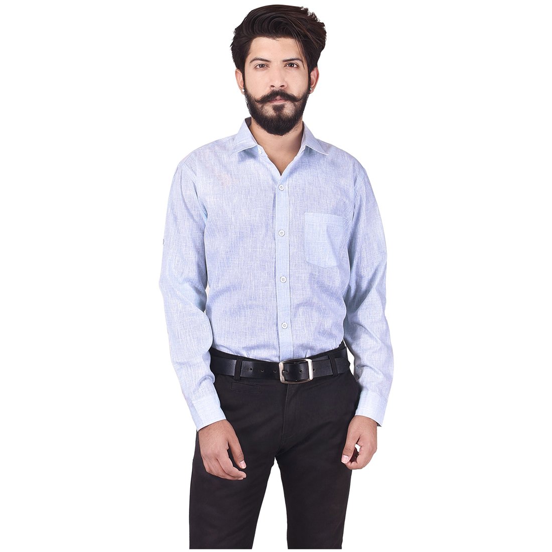 Men Cotton Blend Linen Shirt