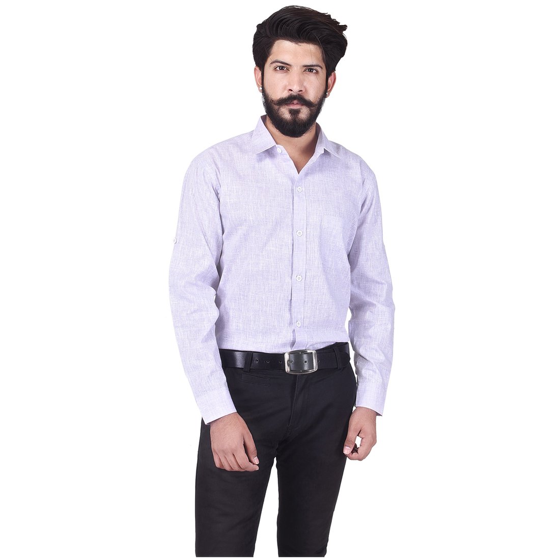 Men Cotton Blend Linen Shirt