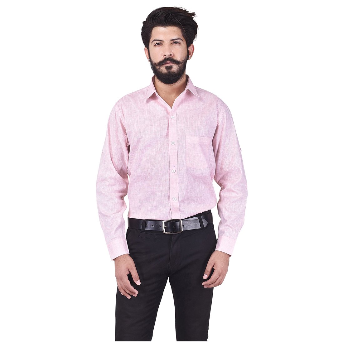 Men Cotton Blend Linen Shirt