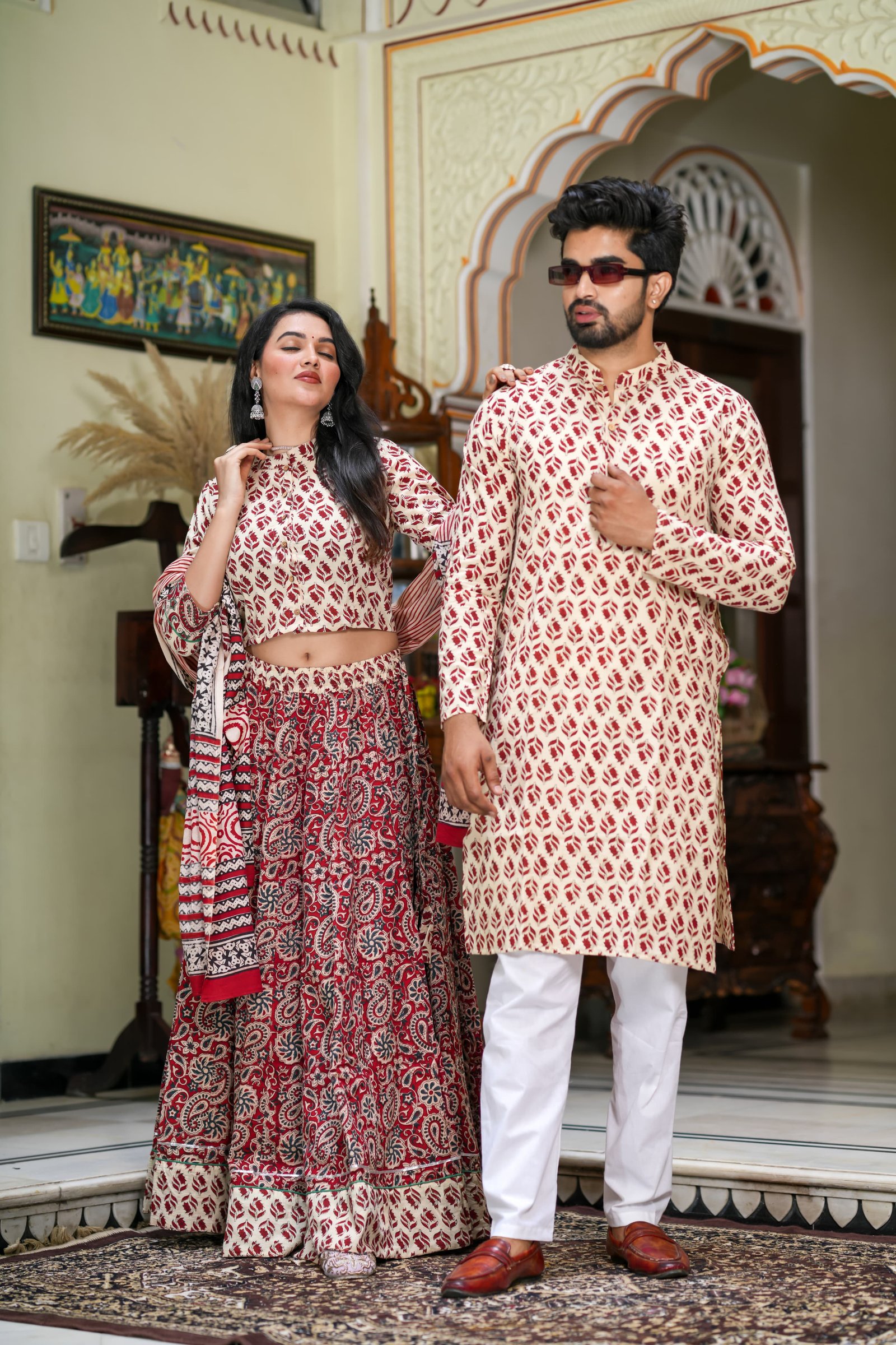Cotton Printed Couple Combo Set