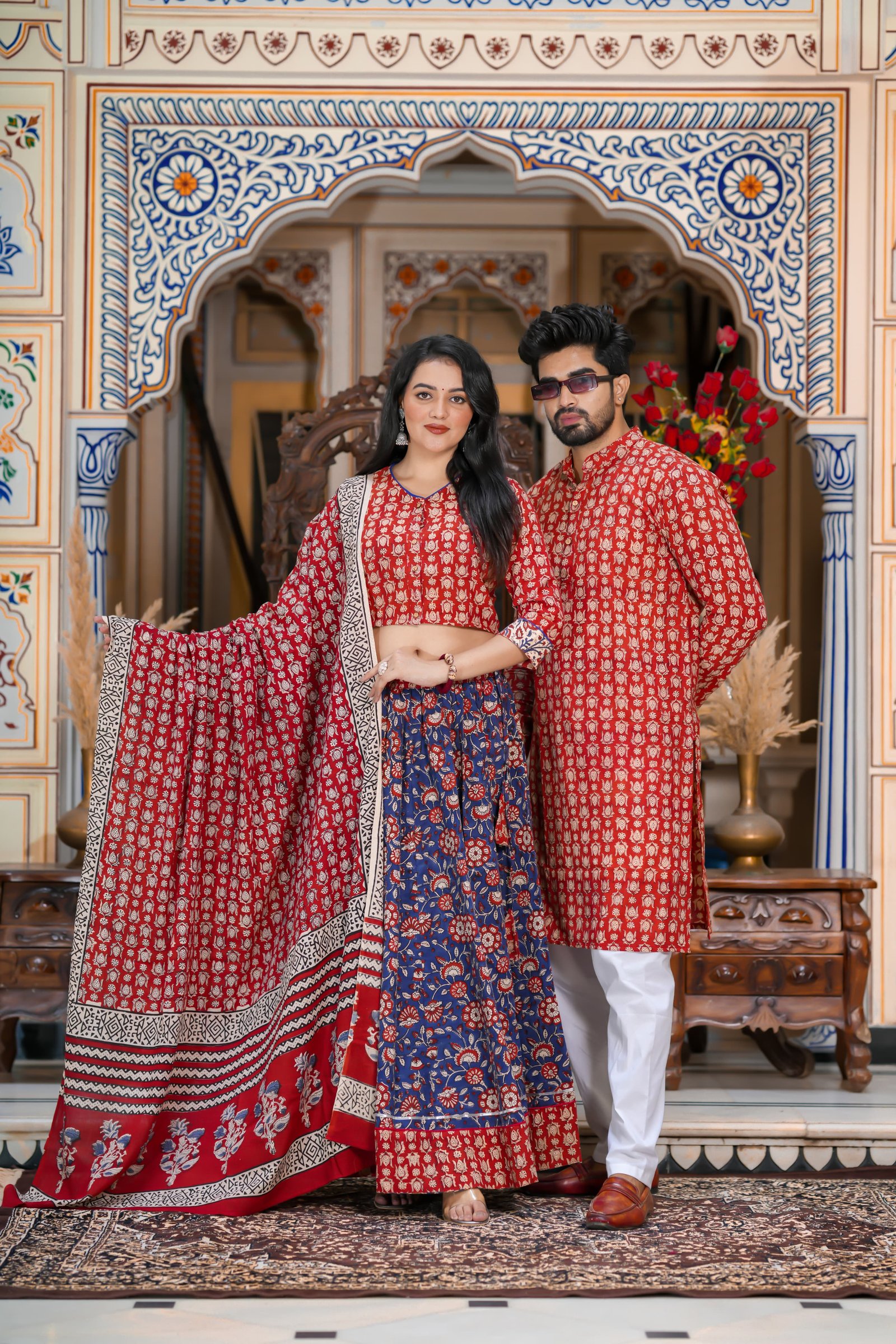 Cotton Printed Couple Combo Set