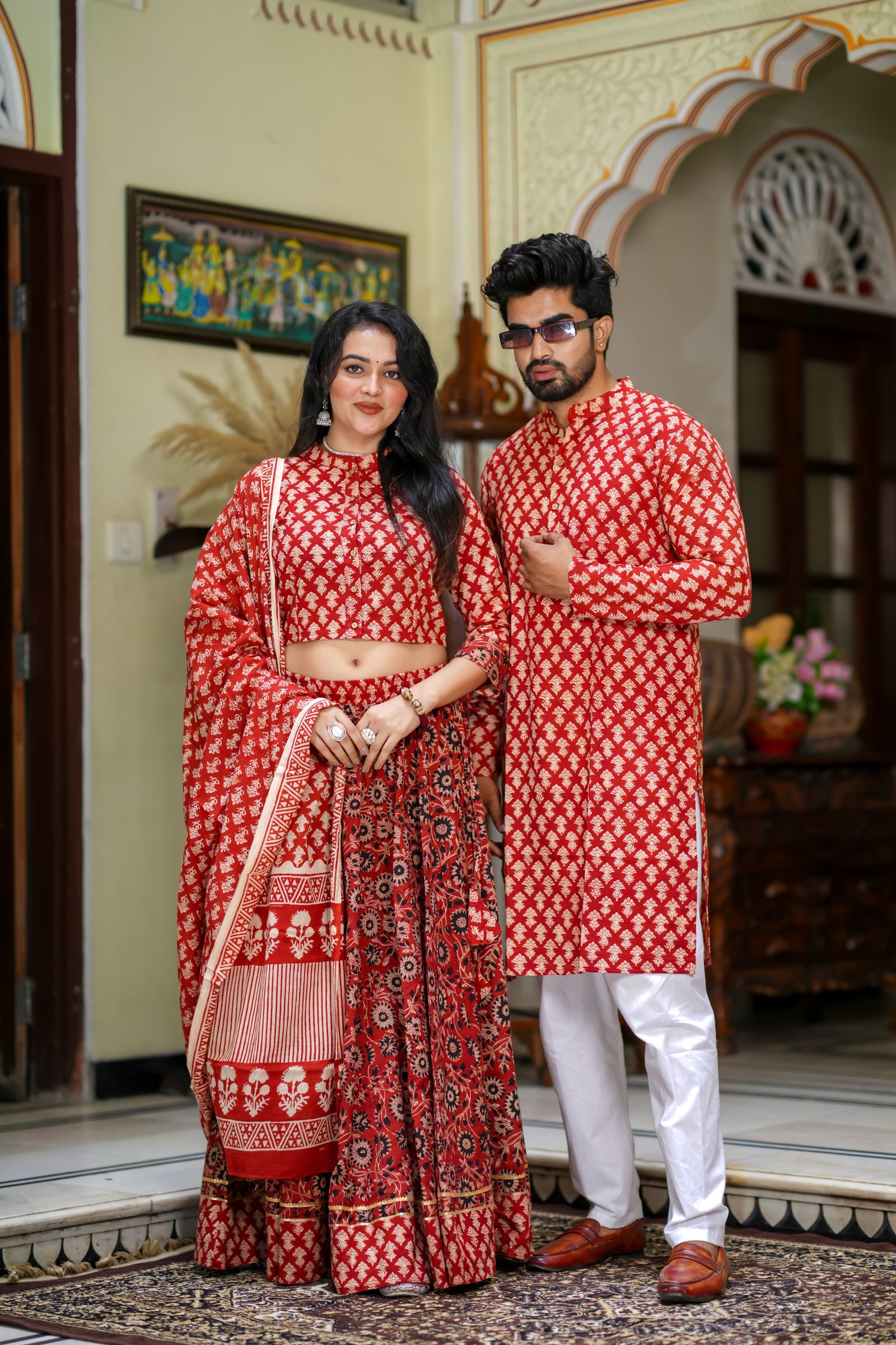 Cotton Printed Couple Combo Set