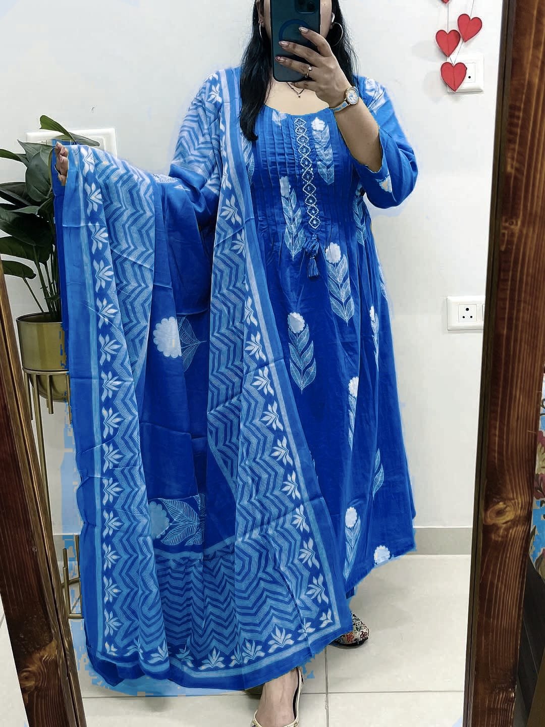 Cotton Printed Pintex Stitched Suit Set