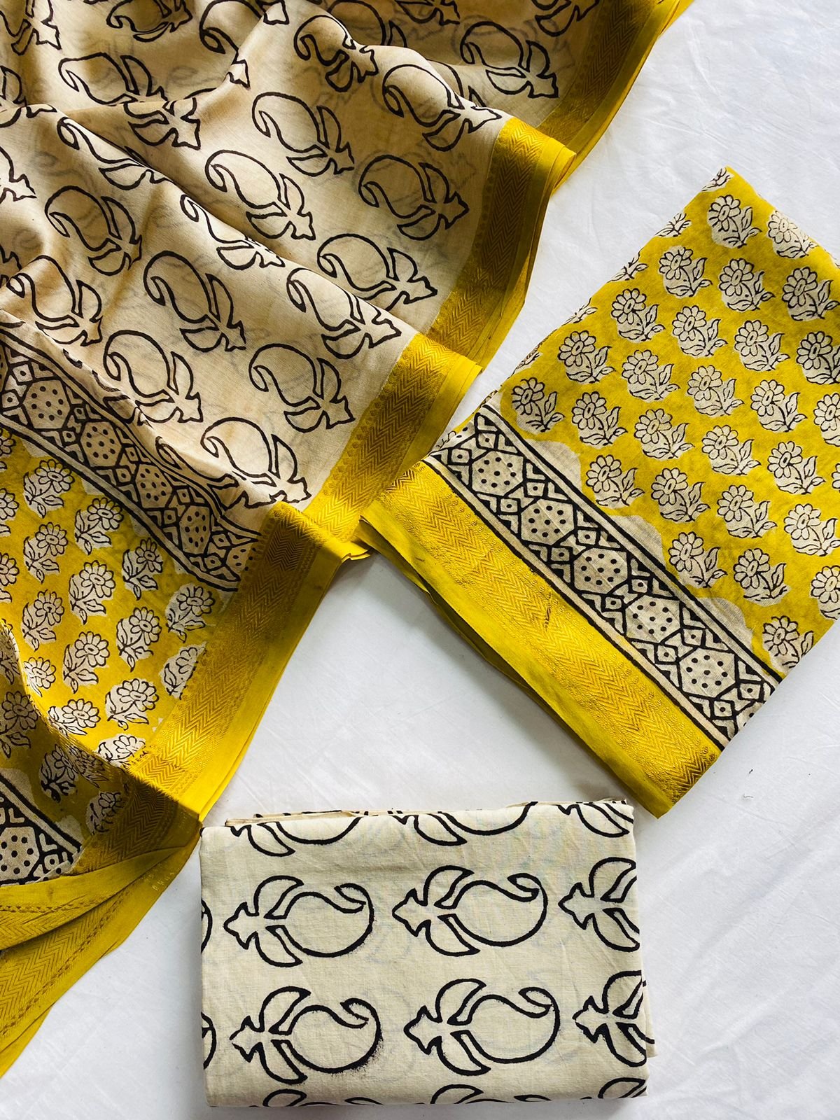Maheshwari Hand Block Printed Suit