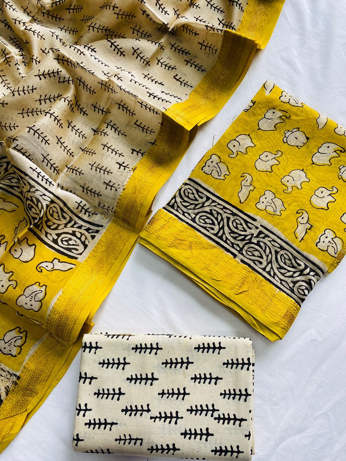 Maheshwari Hand Block Printed Suit