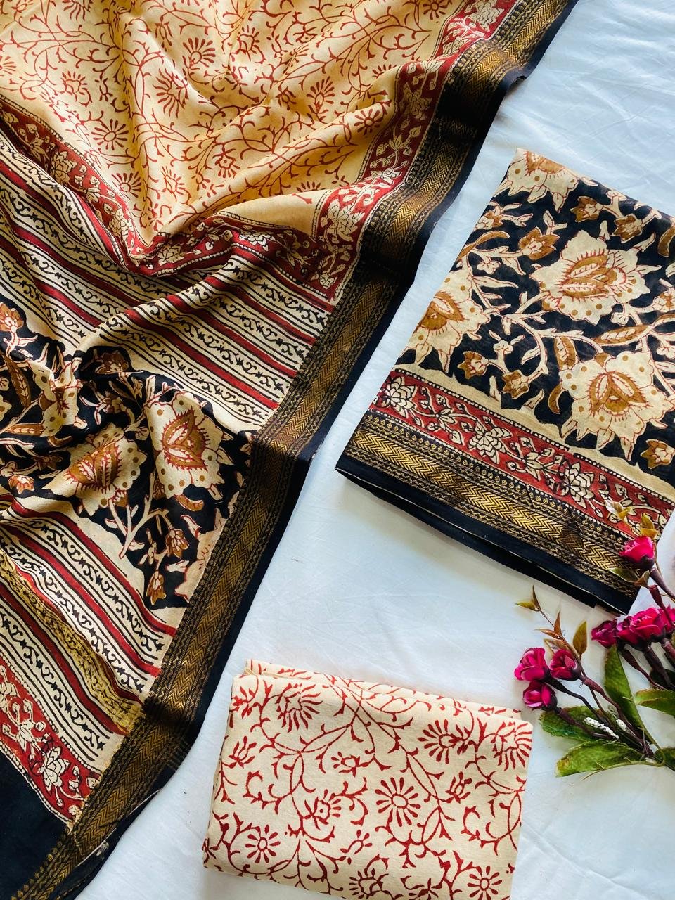 Maheshwari Hand Block Printed Suit