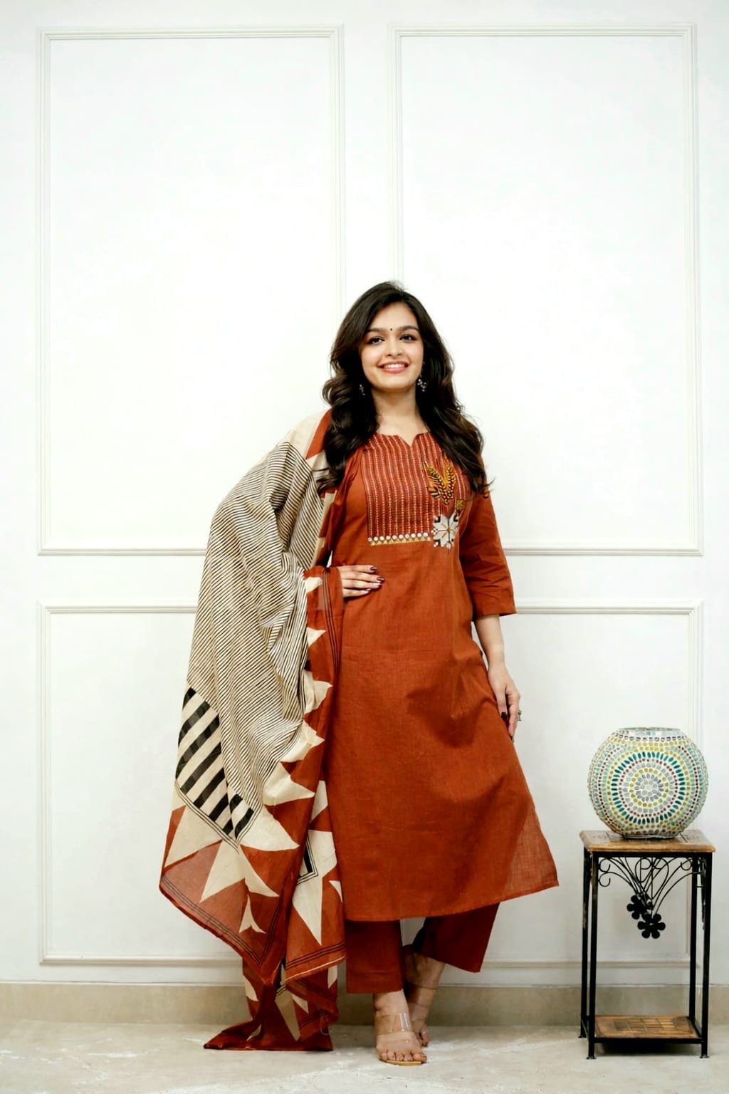 Cotton Embroidered Stitched Suit Set