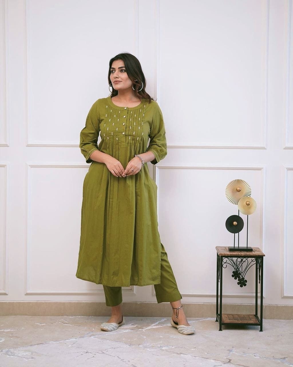 Cotton Embroidered Cord Set