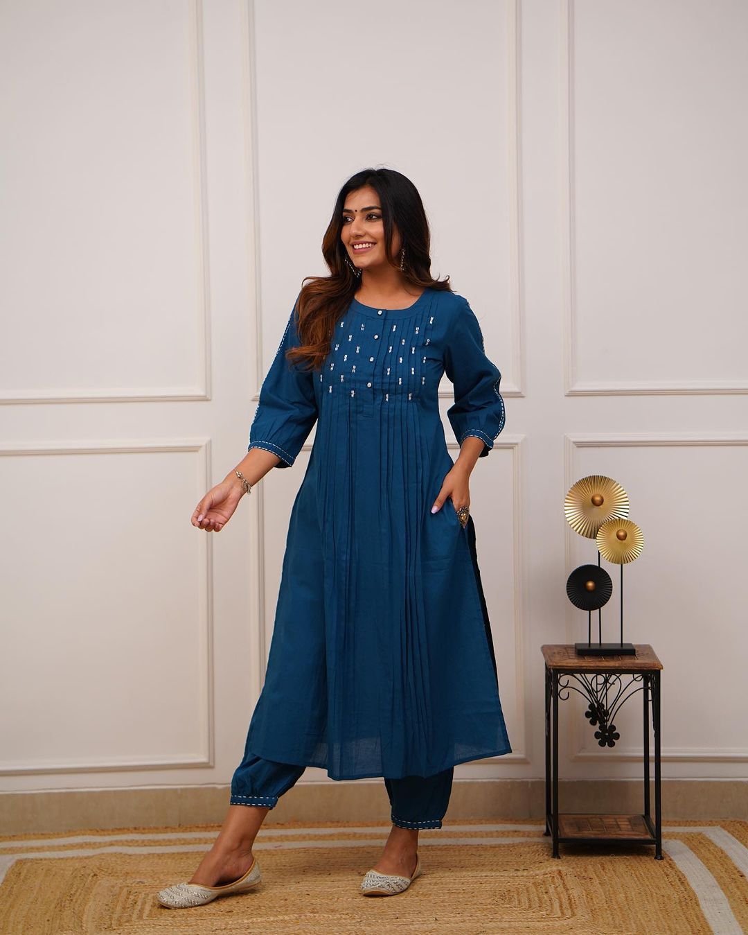 Cotton Embroidered Cord Set