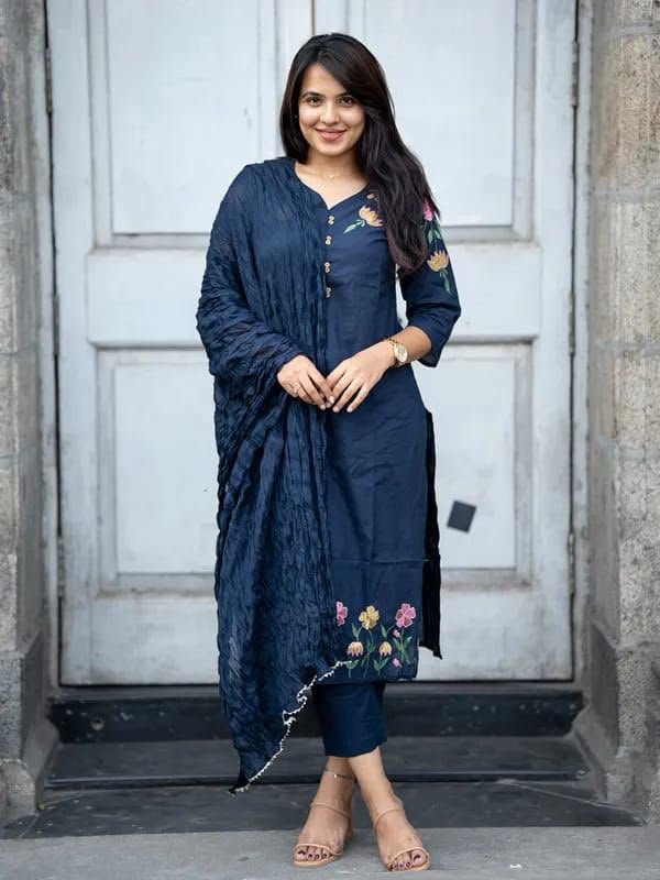 Cotton Embroidered Stitched Suit Set