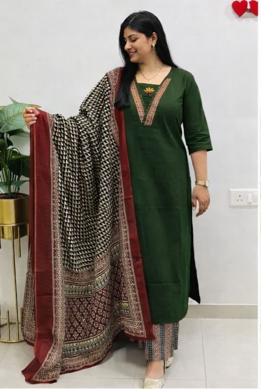 Cotton Embroidered Stitched Suit Set